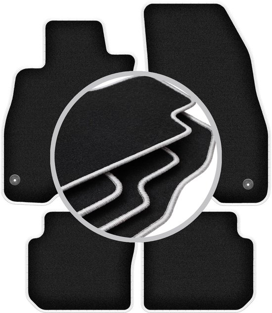 Tapis De Sol Sur Mesure En Feutre Noir Pour Fiat 500 (2007-2012) - Avant & Arrière