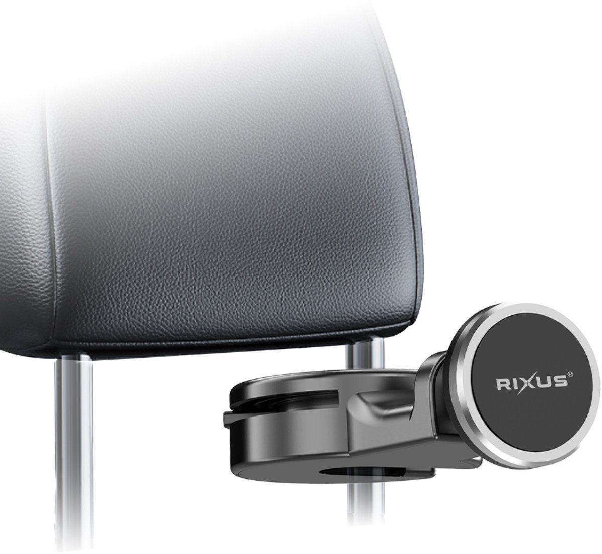 Rixus Backseat Headrest Magnetic Car Mount Holder Black
