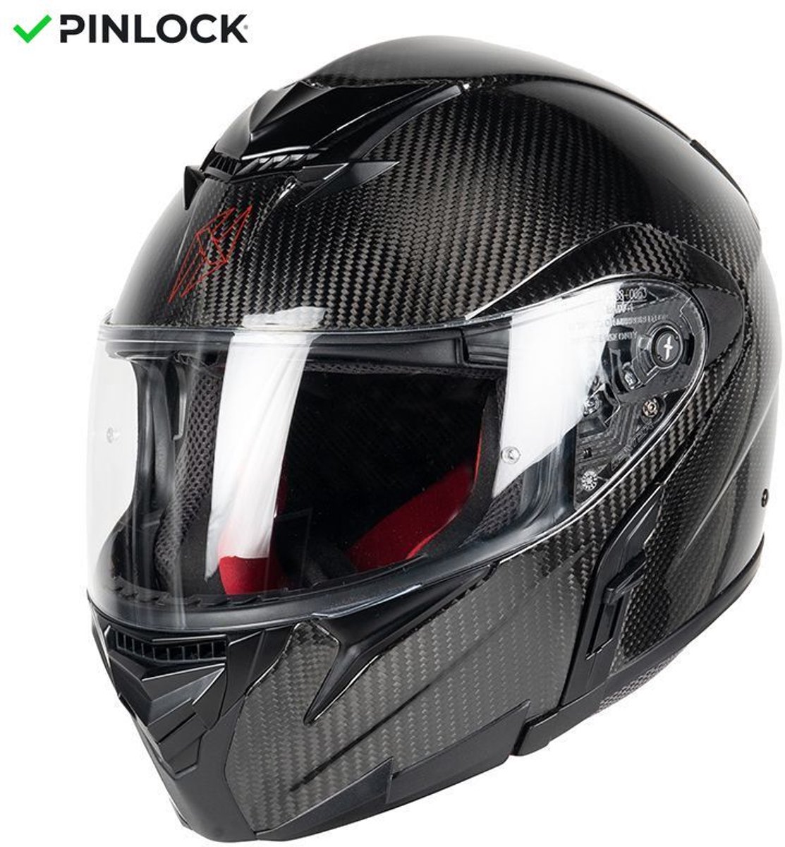 Motor Modulaire Helm ADRON CARBON EVO Zwart Glanzend L van MOTOBLOUZ