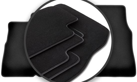 Universele automatten voor auto, tapijt met rubberen rand, roze, antislip en wasbare matten voor, 45 x 65 cm, achter 44 x 33 cm