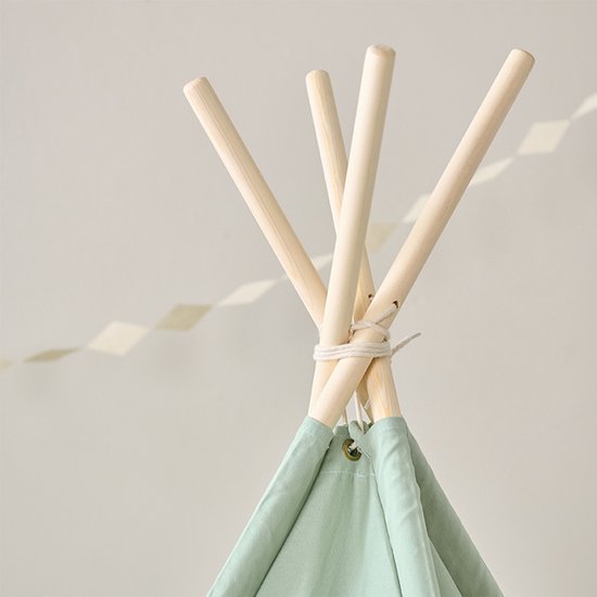 Speeltent Groen - Wigwam met dunne Vloerbodem - Tipi voor Kinderen 100 % Katoen - Creëer een Magische Speelplek van Cabino — afbeelding 4