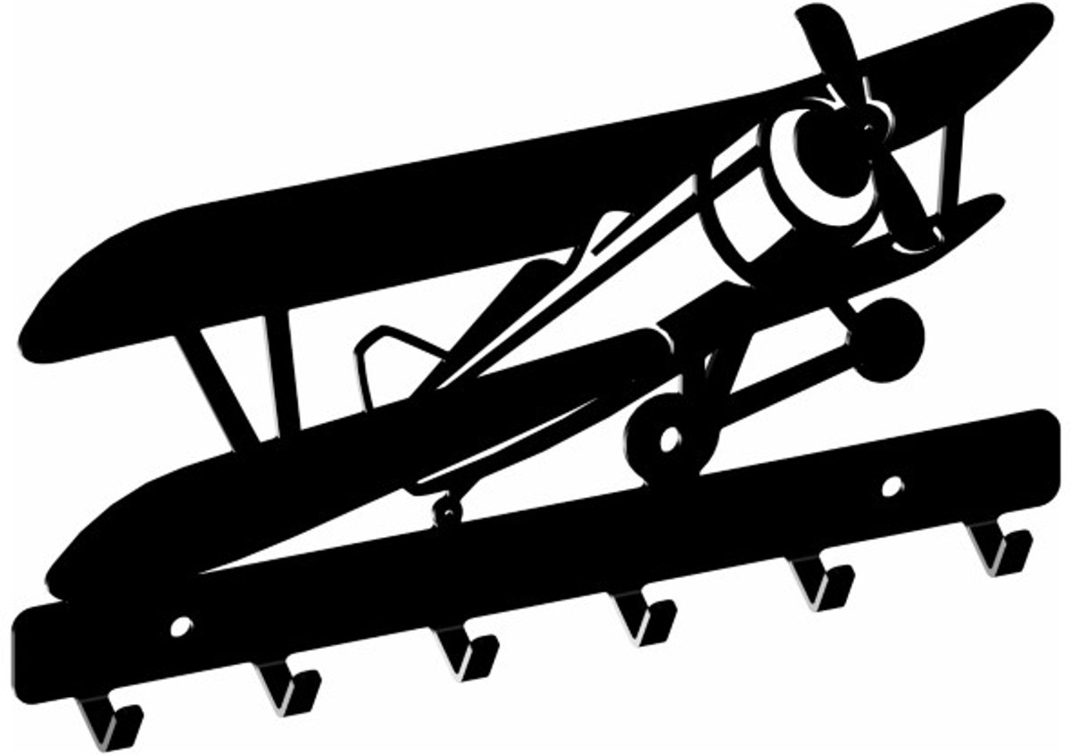 Gamet - Kapstok - Zwart Structuur - Wandmontage - Vliegtuigontwerp