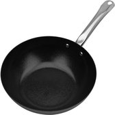 De keuken, zwart hoogglans gecombneerd met mat wt, s voorzen van