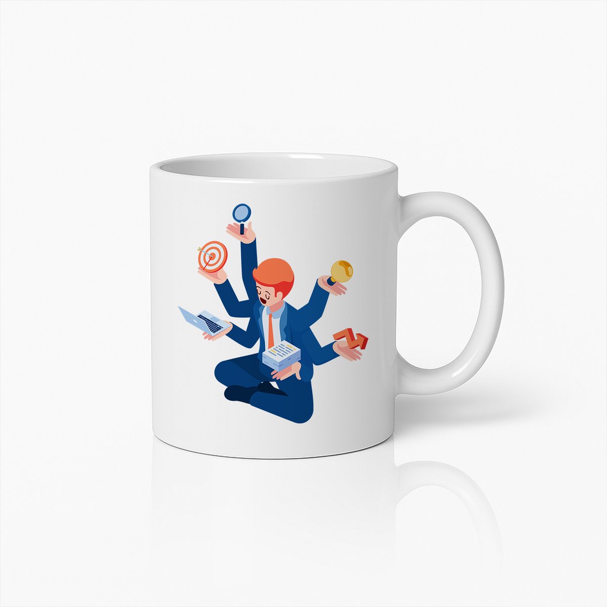 Multitasking Zakenman Mok – Unieke Koffiebeker voor Drukke Professionals