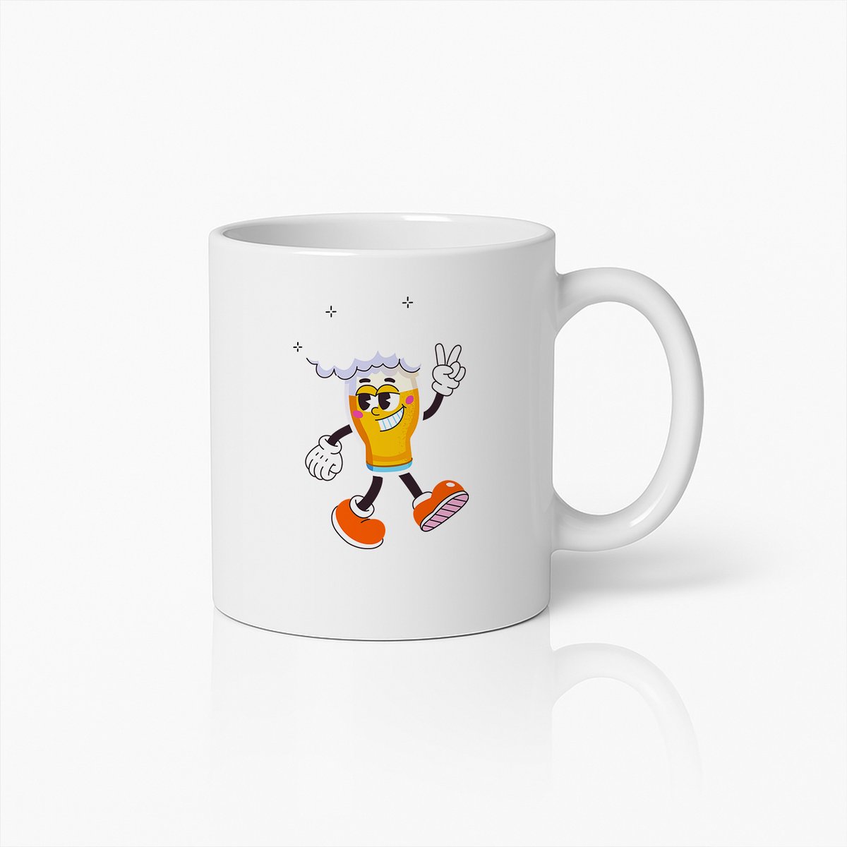 Leuke Cartoon Bier Mok – Unieke Keramische Koffiebeker met Vrolijk Bierglas Ontwerp