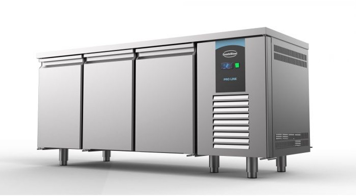 Combisteel Bakkerij Koelwerkbank - PRO LINE - 615L - 3 Deuren EN600x400-2°C/+8°C - Geforceerd - 2100x800x850mm Grijs