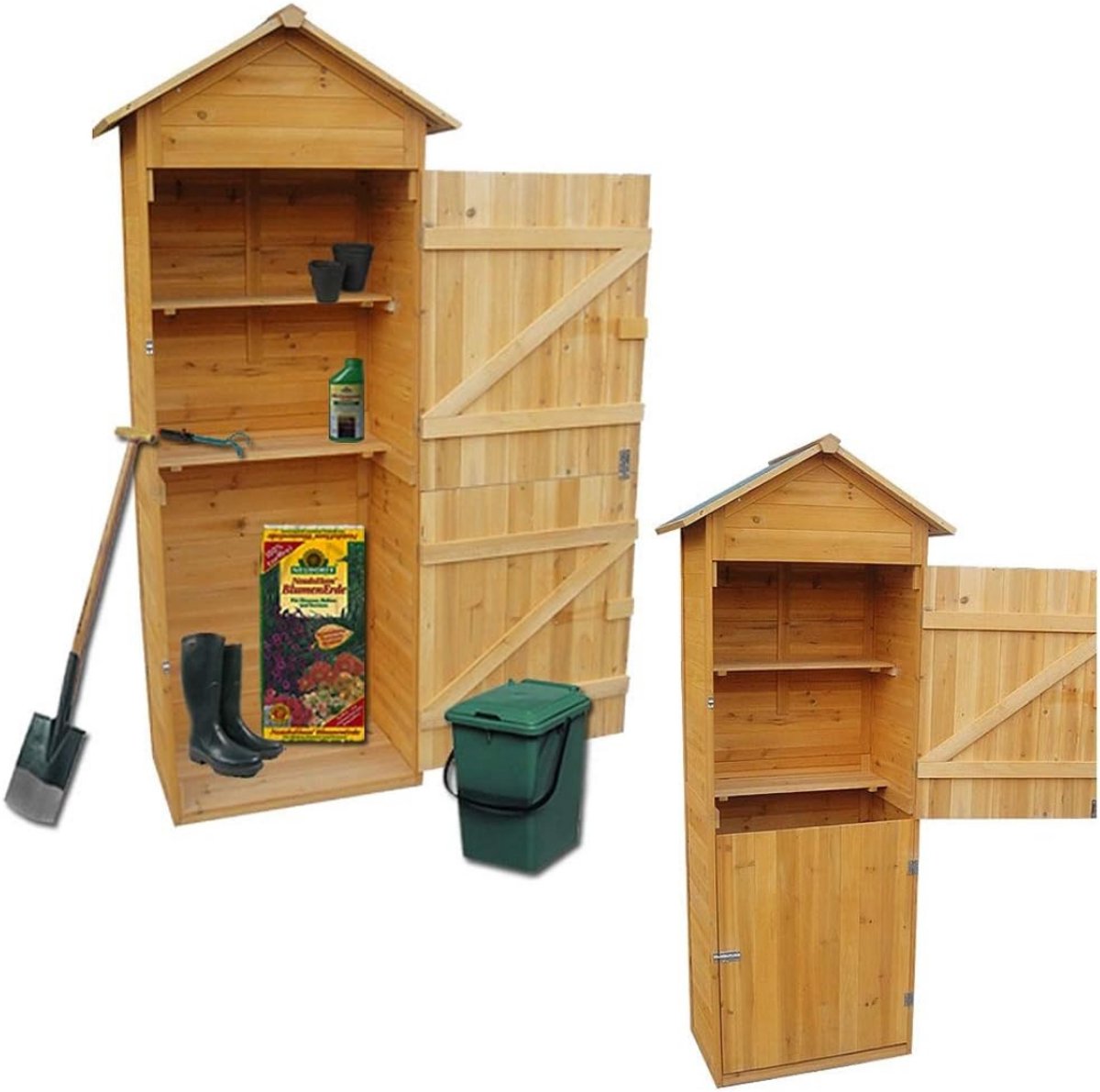 Zylo® Tuinberging Hout - Tuinhuis Hout - Tuinkast Hout - Bruin - 49cm x 79cm x 190cm
