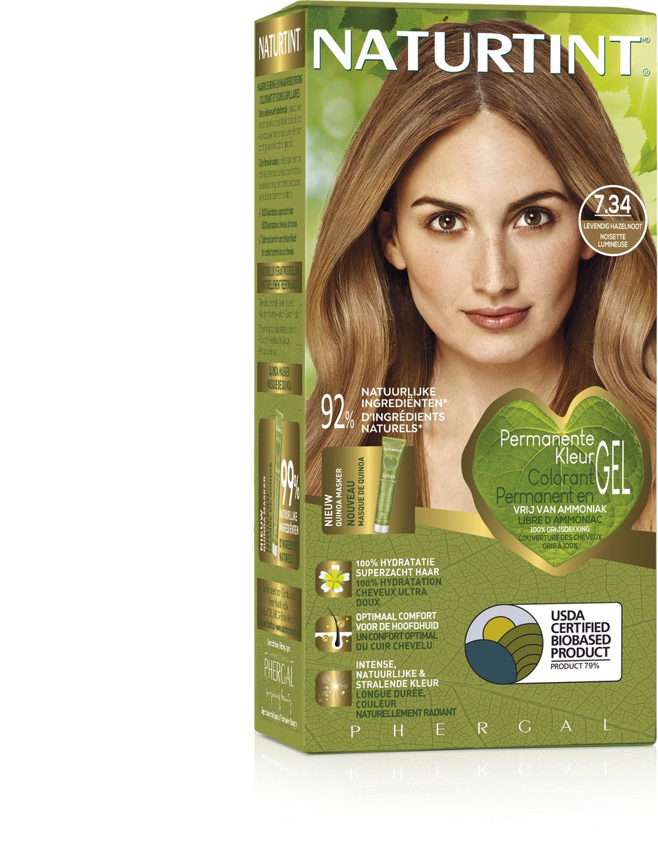 Naturtint Haarkleuring 7.34 Levendig Hazelnoot 165ML