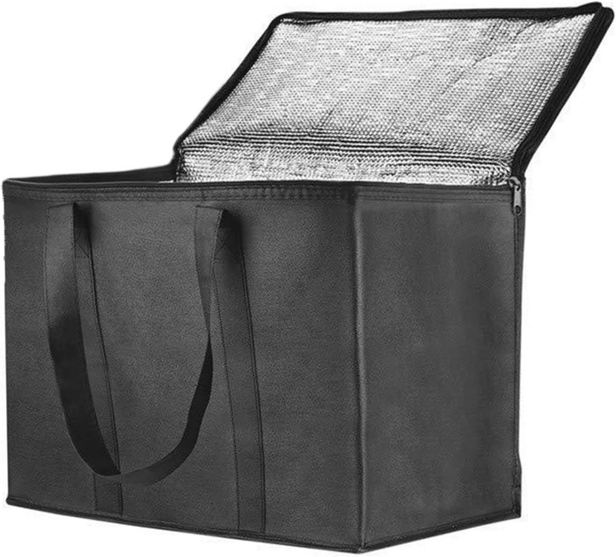 XL Geïsoleerde Bezorgtas - Herbruikbare Boodschappentas voor Warm en Koud Voedsel - Ideaal voor Kamperen, Feesten en Catering - Zwart