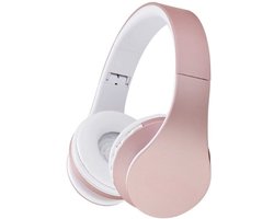 StayPowered Bluetooth Koptelefoon - HiFi Geluid voor Een Ongekende Muziekbeleving - Draadloos of Bekabeld - Ingebouwde Microfoon - Micro-SD en FM-Radio - Comfortabele Memory Foam Oorkussens - Wit/Roségoud - Levering Sneller dan Aangegeven!