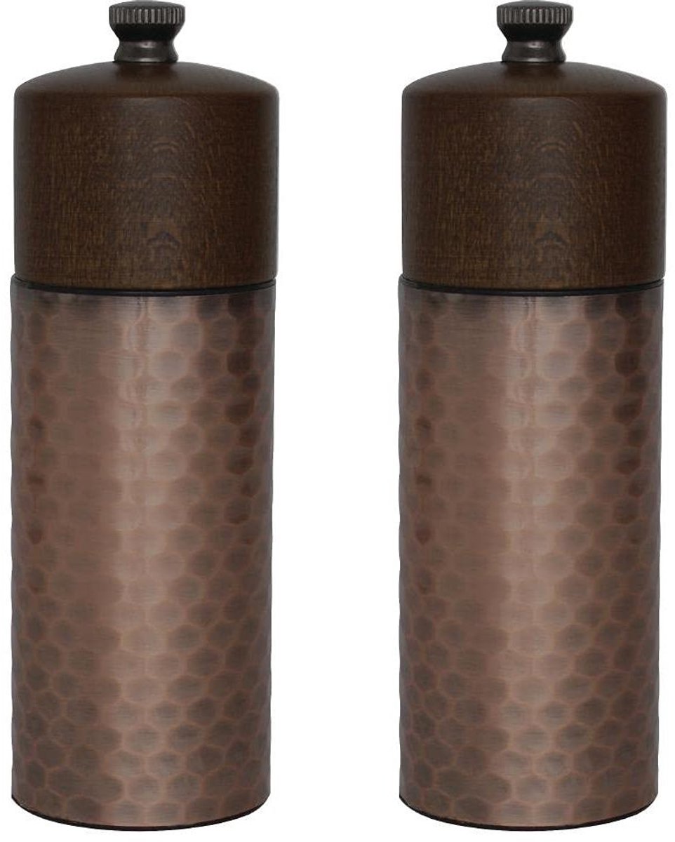 Koper Hout Zout en Peper Molen Set - CR689