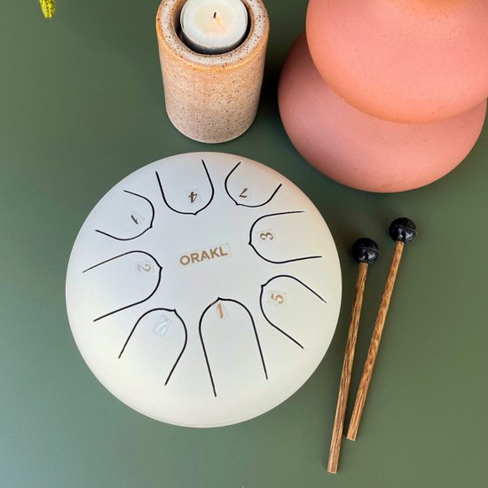 Orakl ® - Tongue Drum Echo Wintermist - Inclusief lesboek - Handpan ø 16 cm - Tongue Drum - Handpan Drum - Steel Tongue Drum - Klankschaal - Geluidstherapie van Orakl — afbeelding 4