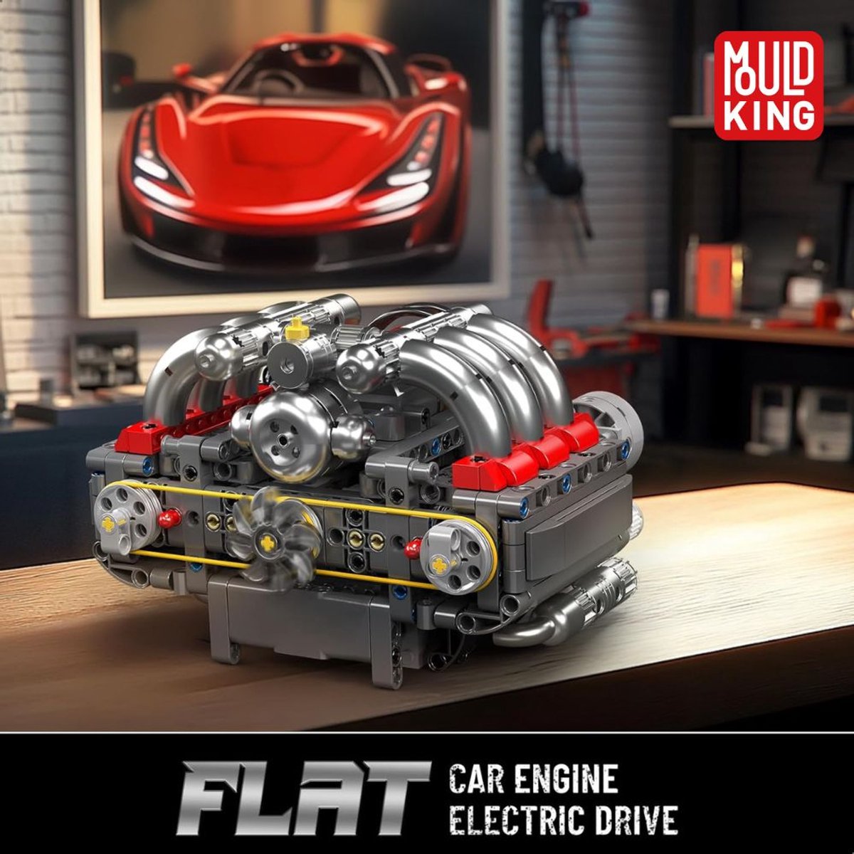 Mould King 10193 Boxer Engine formule 1 Educatief motor bouwset | Speed champions modelbouw | Creator classic bouwpakket | Technische F1 speelgoed ideas voor expert volwassenen & kinderen | compatibel met lego of mega | 609 bloks — afbeelding 4