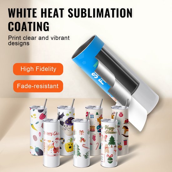 12-Pack -Sublimatie Tumblers,20 Oz Lege Roestvrijstalen Dubbelwandige Tumblers Met Deksel, Rietje — afbeelding 4