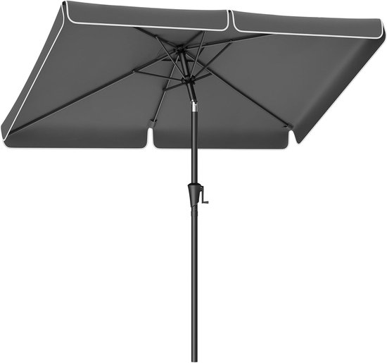 Doppler rechthoekige parasol voor de tuin 190 x 290 cm gemaakt van aluminium I Hoogwaardige parasol met zwengel I Tuinparasol voor balkon of terras - Middenstokparasol met zwengel