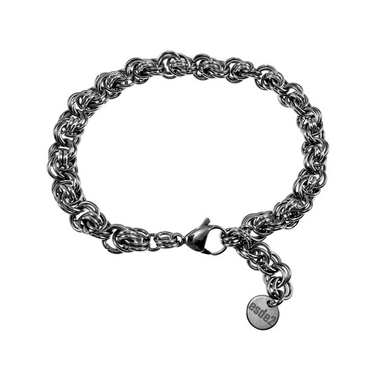 Armband Unisex - Gepolijst RVS Verweven Ringarmband - Exclusieve Armband Handgemaakt door esde2 - Verstelbaar 16cm tot 19cm