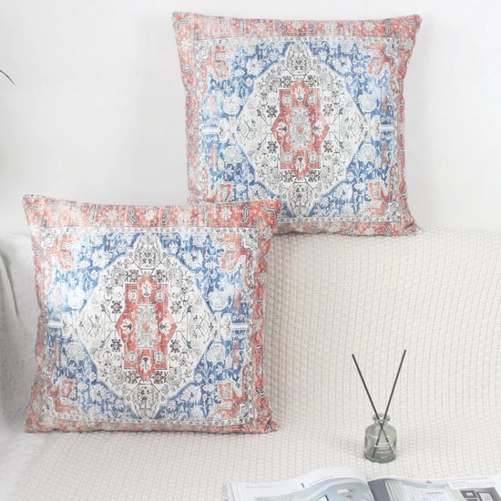 Tosleo Kussenslopen, set van 2 fluwelen kussens met goudkleurig leer, sierkussens, 40 x 40 cm, modern, luxe, voor bank, tuin, bed, bank, woonkamer, bankkussen, bed (zwart, 40 x 40 cm