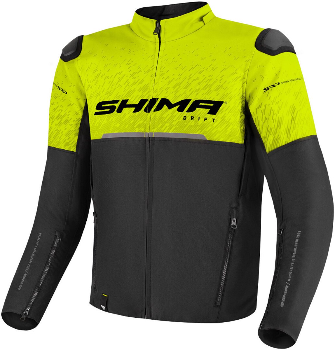 SHIMA Drift Zwart Geel Textiele Motorjas - Jas