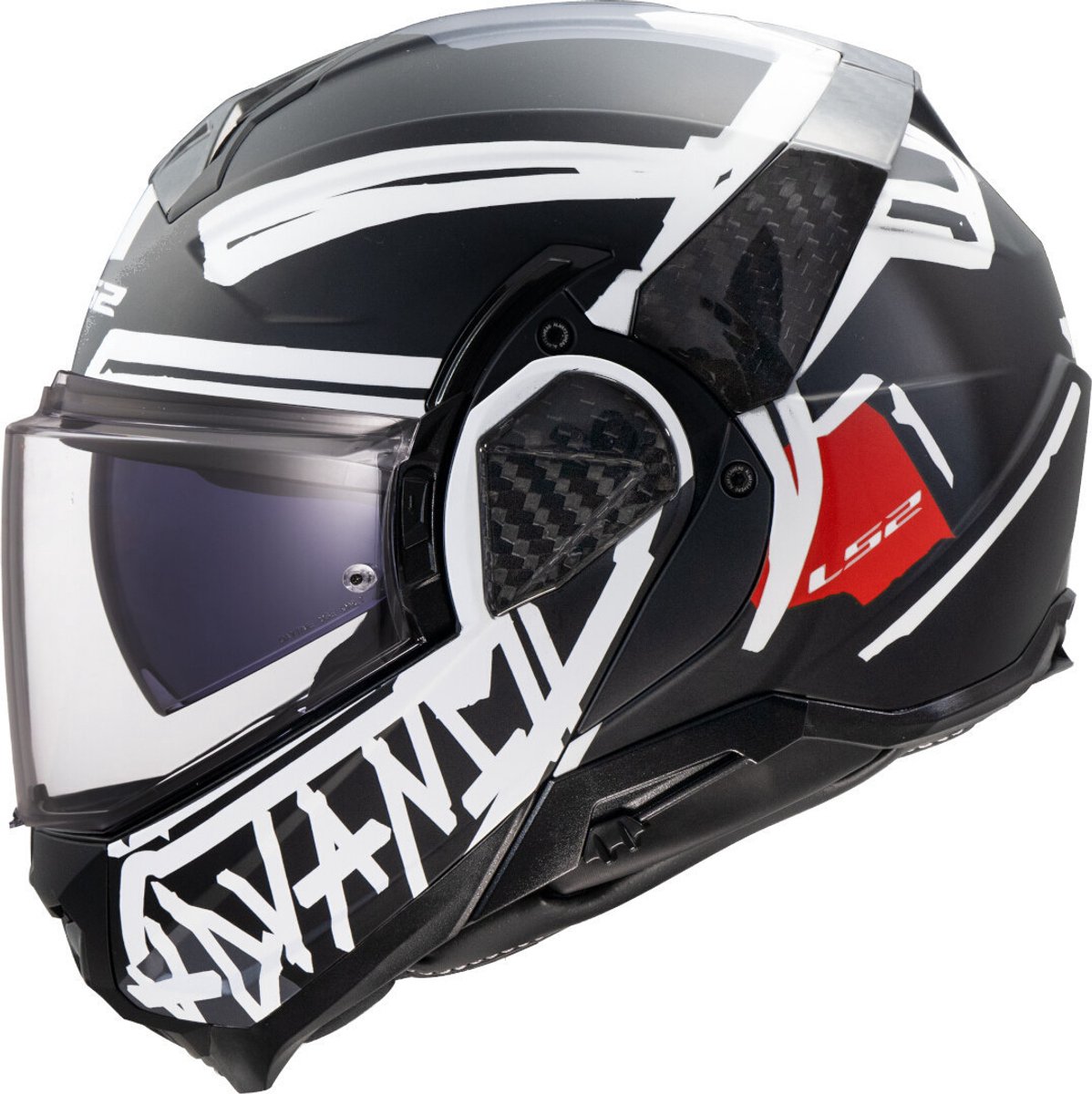 LS2 FF910 Advant II Tape Zwart Systeemhelm - Maat XS - Helm
