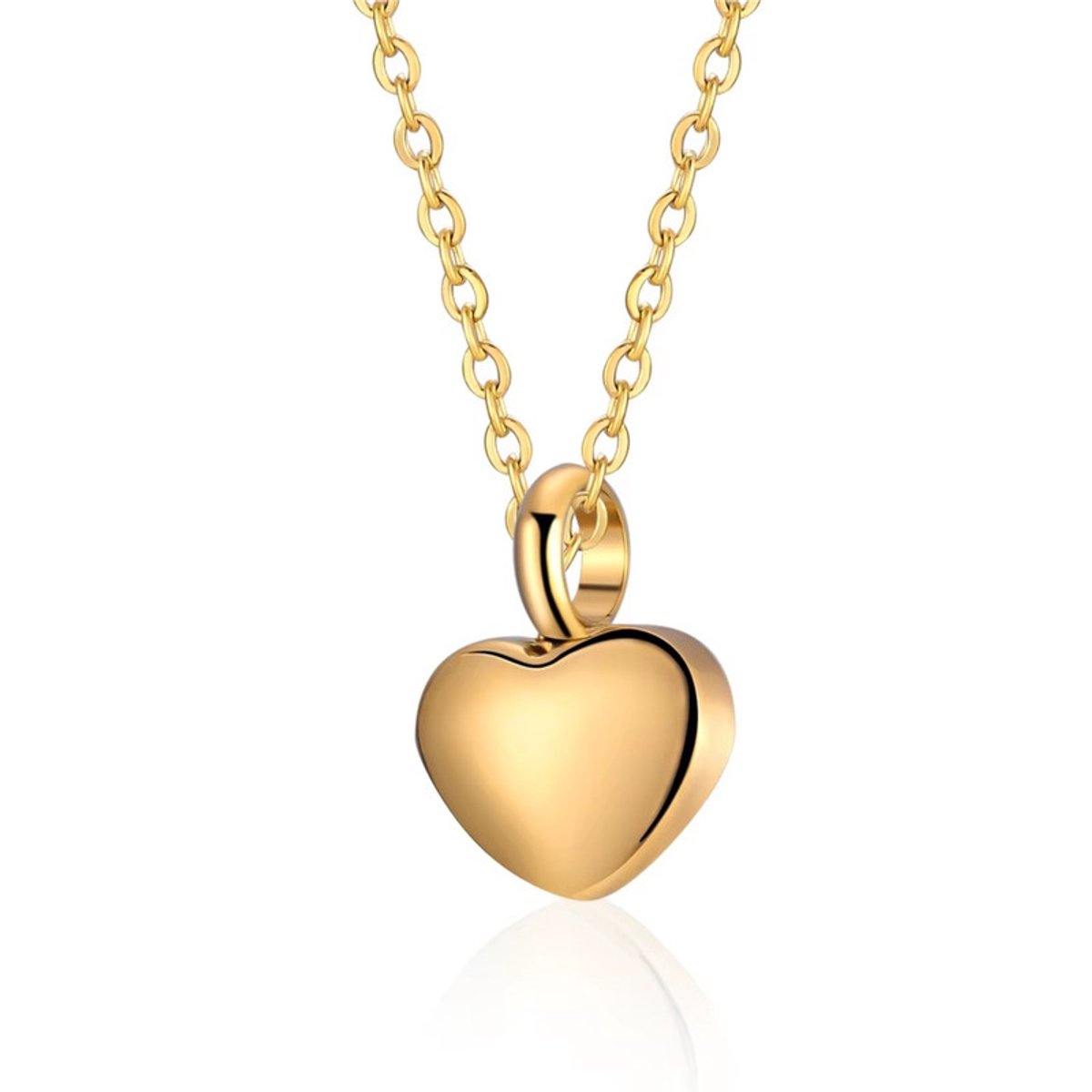 Luxe Ashanger | Hart | Met Ketting | Assieraad | Goudkleurig | As Ketting | Gedenksieraad | Urn | Incl. As vuller op Prijzenvolger.com
