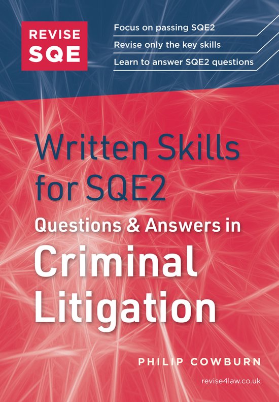 Omslag van 'Written Skills for SQE2: Questions & Answers in Criminal Litigation' door Philip Cowburn.