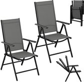 Tuinstoelen - Balkonstoelen - Buiten Stoelen - 2 Personen - Tuinstoelen - Grijs - Verstelbaar - 150kg Belastbaar