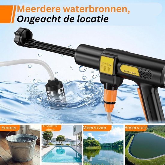 CRLYN® Hogedrukreiniger Auto - Hogedrukspuit - Terrasreiniger - Zwart van CRLYN — afbeelding 4