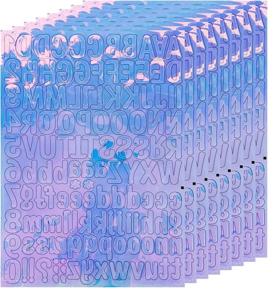 Letterstickers, 0,5 inch, weerbestendig, 6 vellen, 1248 stuks