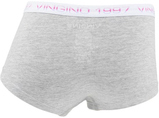 Grijze Vingino boxer met witte tailleband met logo.