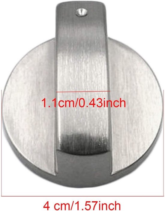 Set van 4 metalen knoppen voor gasfornuis en oven - universeel 6 mm — afbeelding 3