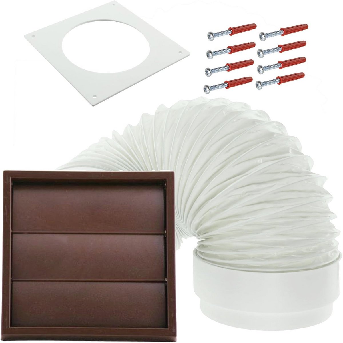 Universele afvoerkit voor buitenmuur wasdroger - 4" / 102mm