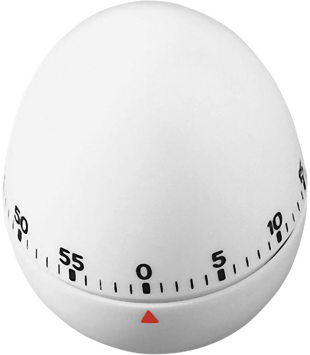 TFA Keuken Timer - ei vorm - mechanische wekker - wit - kunststof - 60 minuten - kookwekker