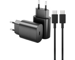 USB C Adapter 25W Oplader met USB C naar USB C Oplaadkabel - 2M kabel Geschikt voor Samsung Galaxy S25/S24/S23 Ultra/FE/Plus/A16/A15/A55/A35/A56/A36/A26 & iPhone 16 /15/Pro/Pro max