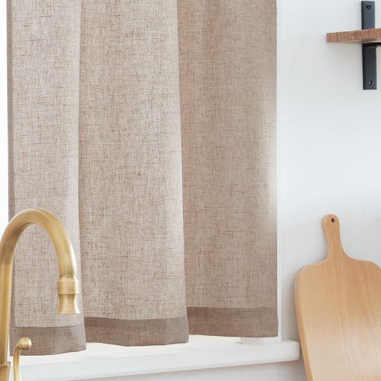 Vitrage kant en klaar licht grijs groen 300 x 260 cm