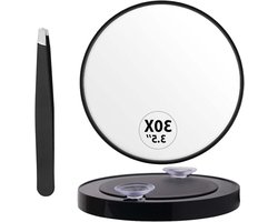 Nordivar ® Roestvrijstalen wimper spiegel met licht - handige applicator voor wimper extensions - roze - tandheelkundige spiegel - cosmetische accessoire