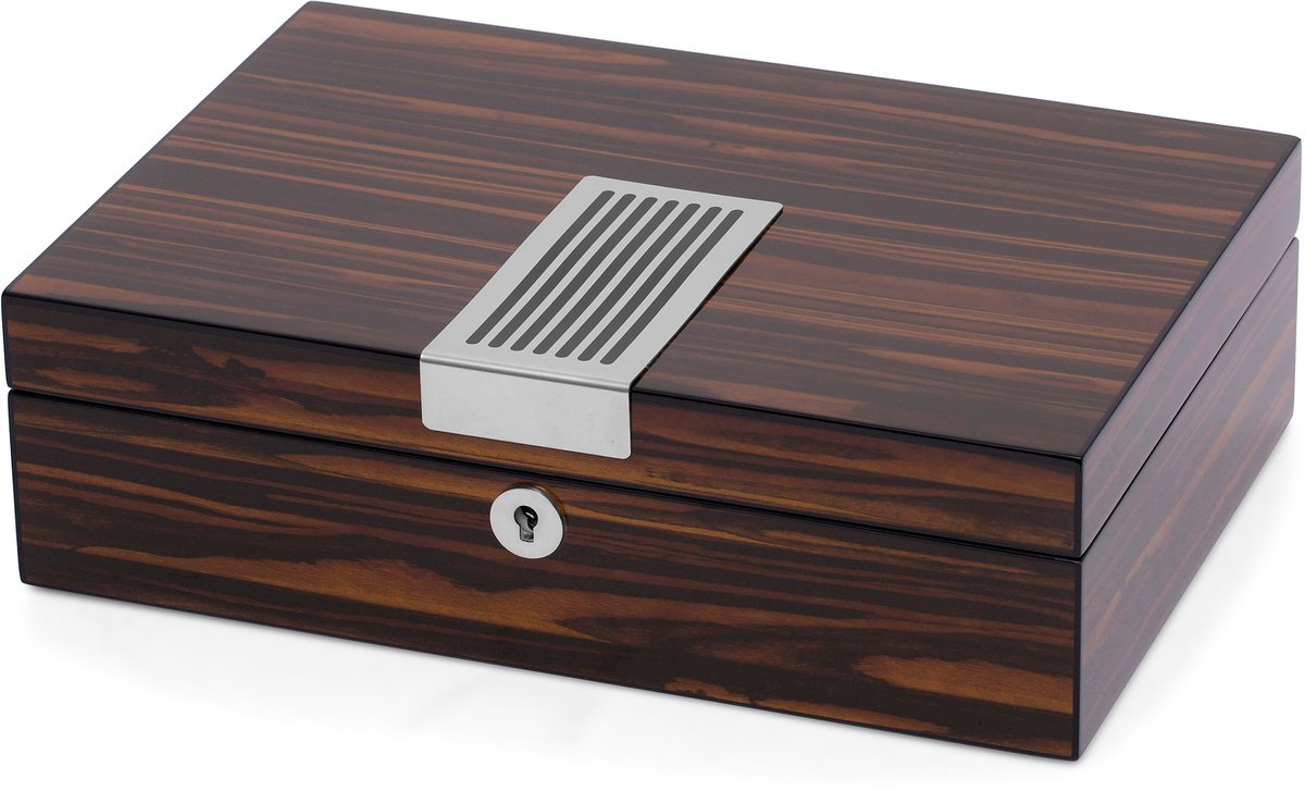 Ebbenhouten Fluwelen Horlogebox - 8 Horloges