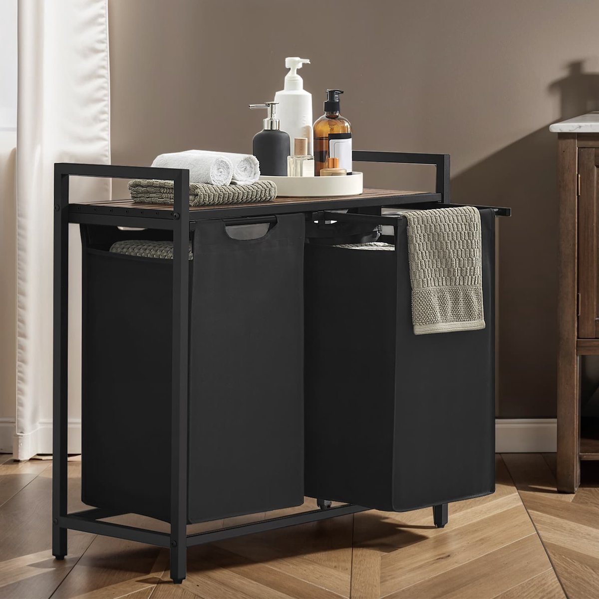 Wasmand – 2 Compartimenten – Wasverzamelaar – Met Plank – Duurzaam