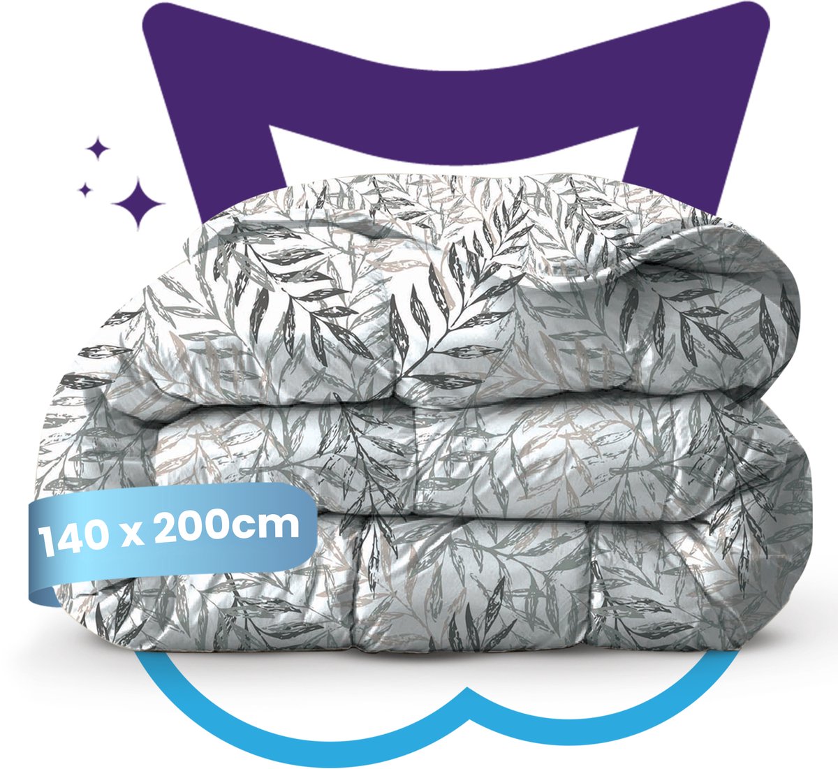 Slaapspeciaal Zomerdekbed - eazydekbed ® Series BLOOMY - Dekbed zonder overtrek + 1 KUSSENSLOOP | 140x200 cm - Hoesloos dekbed - 100% Katoen - Bedrukt dekbed - Dekbed in kleur - Gekleurd dekbed - Eenpersoons dekbed