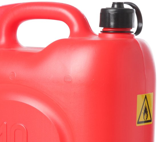 Jerrycan/benzinetank 10 liter rood - Voor diesel en benzine - Brandstof jerrycans/benzinetanks — afbeelding 3