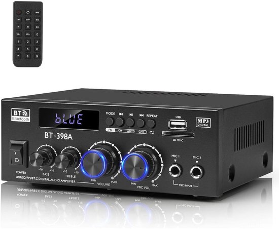 Audio Versterker - Stereo Versterker - Amplifier- Complete Set - Zwart