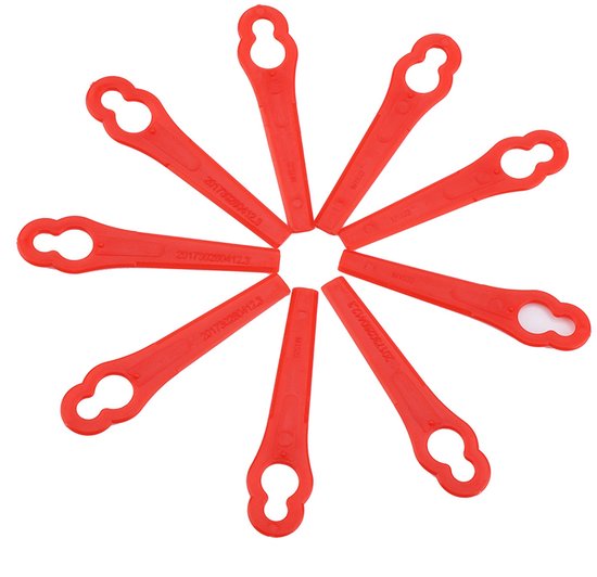Kunststof Messen - 100 stuks - Reservemessen grastrimmer - rood - vervangende plastic messen - accessoiretrimmers - gazonmaaien nylon messen - tuinmaaier accessoiregereedschappen van Merkloos	 — afbeelding 2