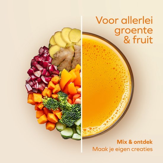 KitchenBrothers Slowjuicer - Mini Juicer - Groenten en Fruitpers - 40 mm en 50 mm invoer - 400 ml - Zwart van KitchenBrothers — afbeelding 5