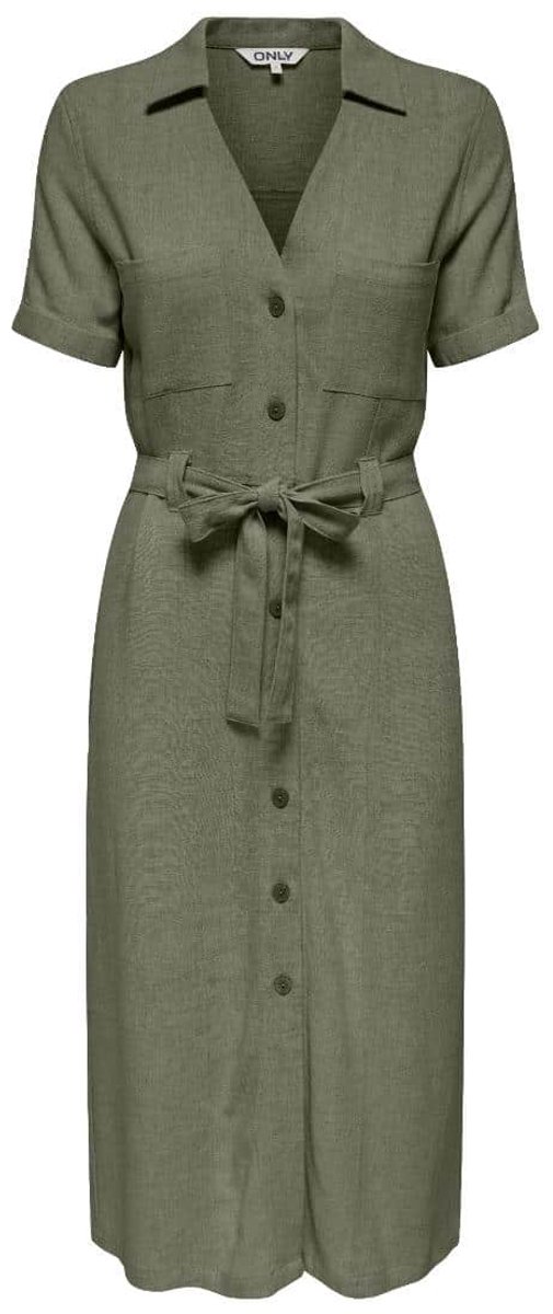 ONLY - ONLSIESTA SS LIN BL SHIRT DRESS PNT NOOS Dames Jurk