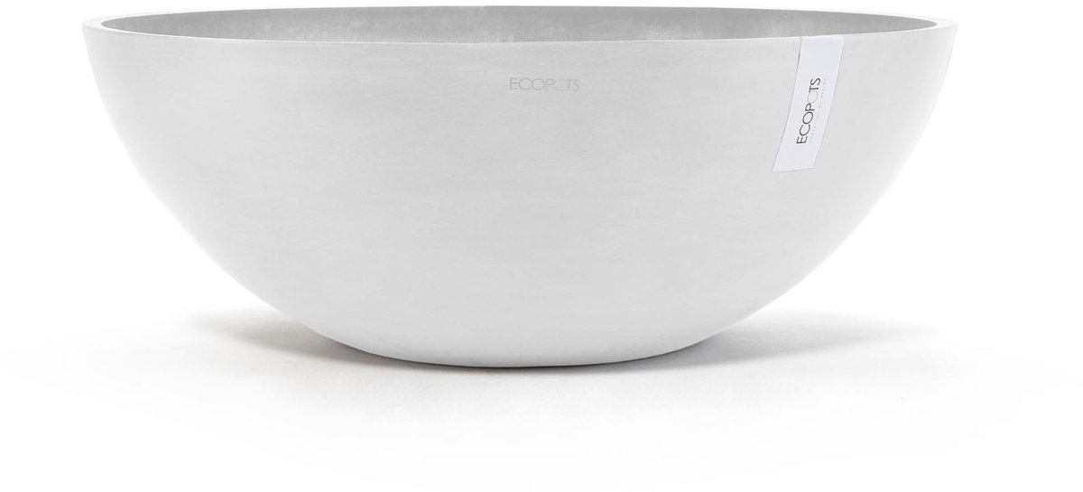 Ecopots Vienna 70 - Pure White - Ø70 x H25,3 cm - Ronde witte bloempot