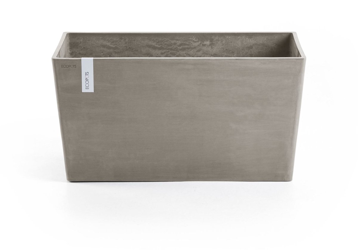 Ecopots Paris 80 - Taupe - 80,3 x 38 x H40,5 cm - Rechthoekige taupe bloempot / plantenbak