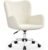 Bol.com Elekiatech Ergonomische Bureaustoel - Bureaustoel avec Zachte Bouclé Bekleding Geïntegreerde Armleuningen Teddy Stoel Di... aanbieding