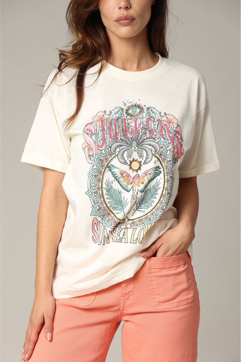 Deeluxe Summdays T-shirt Met Korte Mouwen Wit L Vrouw