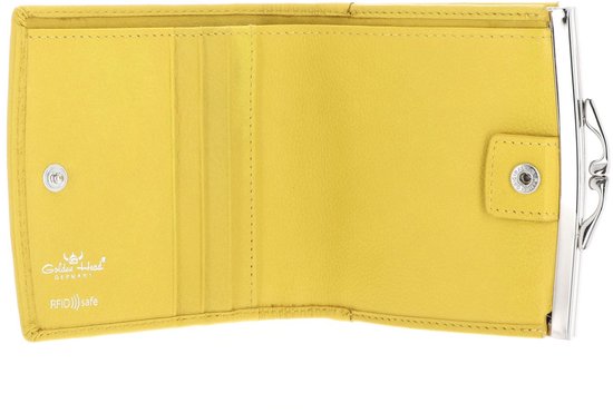 Golden Head Cuir Porte-monnaie Madrid RFID Protect French Coin Purse Wallet Sun Yellow Jaune