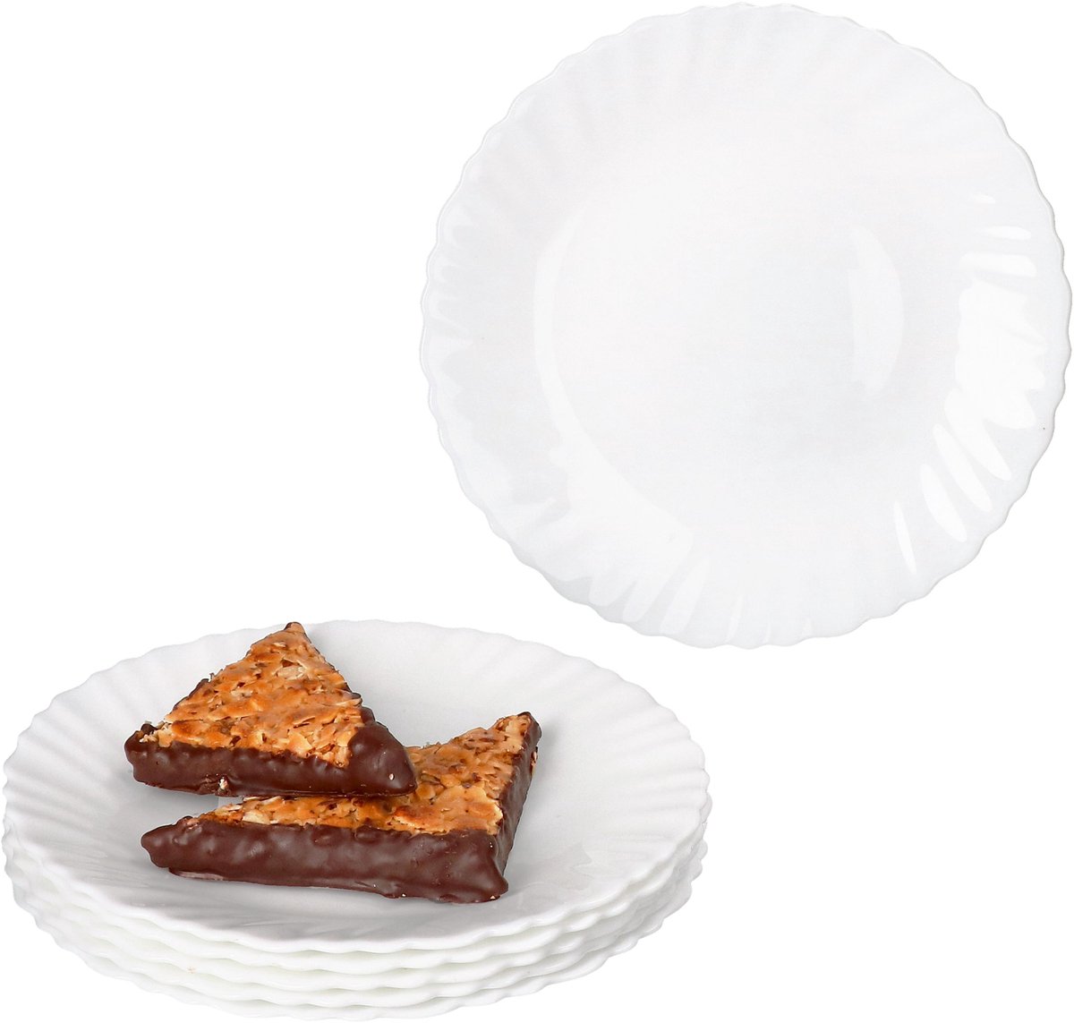 Set van 6 ARKONA opaal glazen gebaksbordjes - 77764