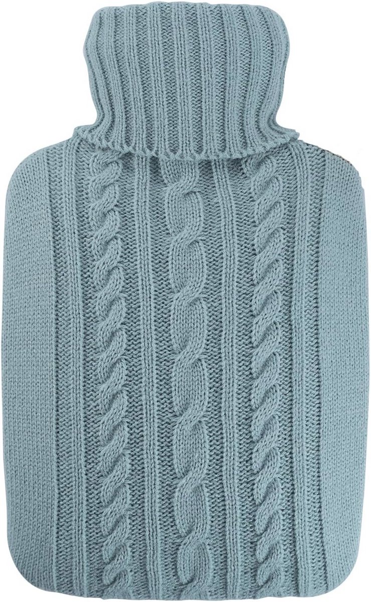 Goedkoopste Klassieke warmwaterkruik 1,8 l met gebreide hoes pastelblauw